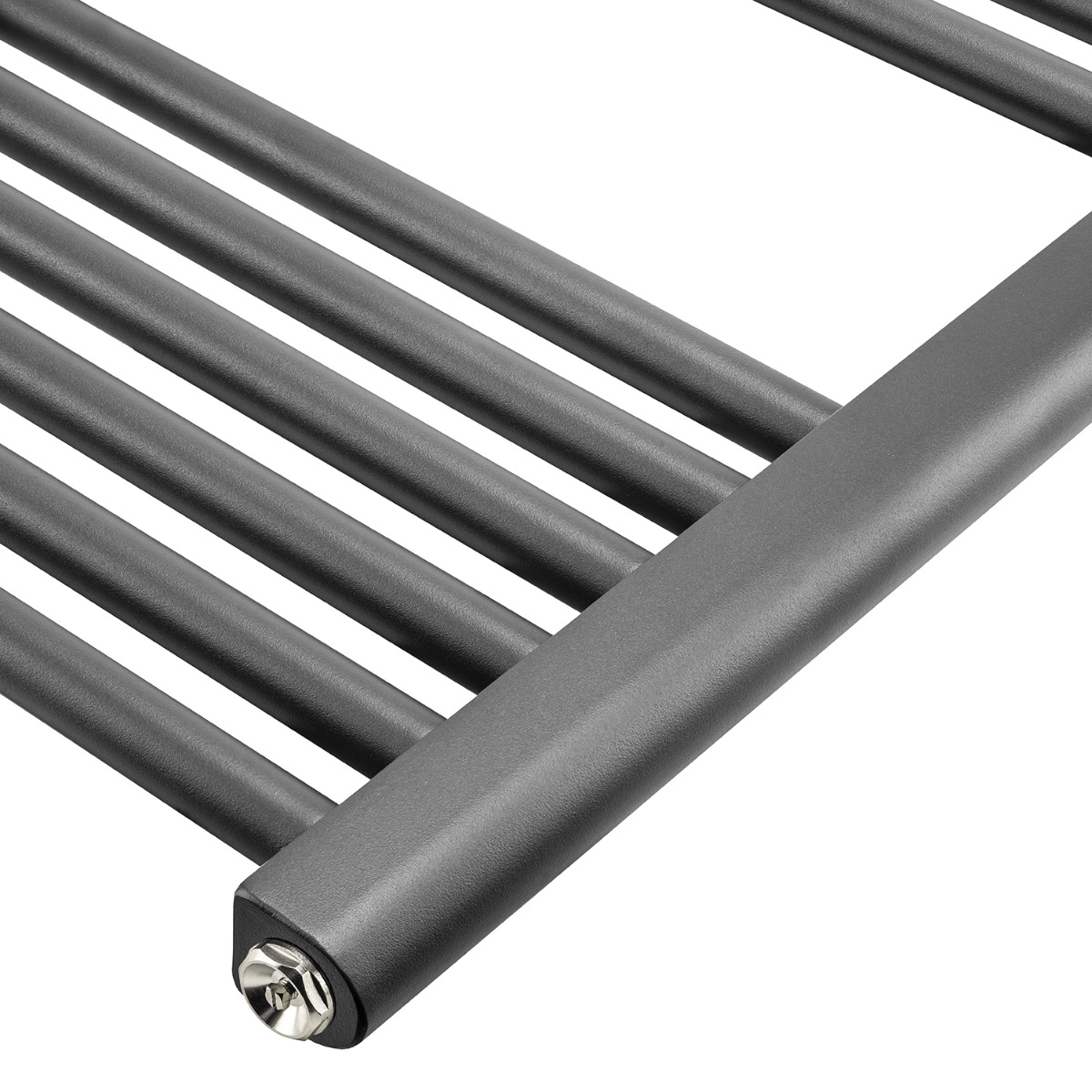 1200 x 600mm Straight Anthracite Heated Towel Rail