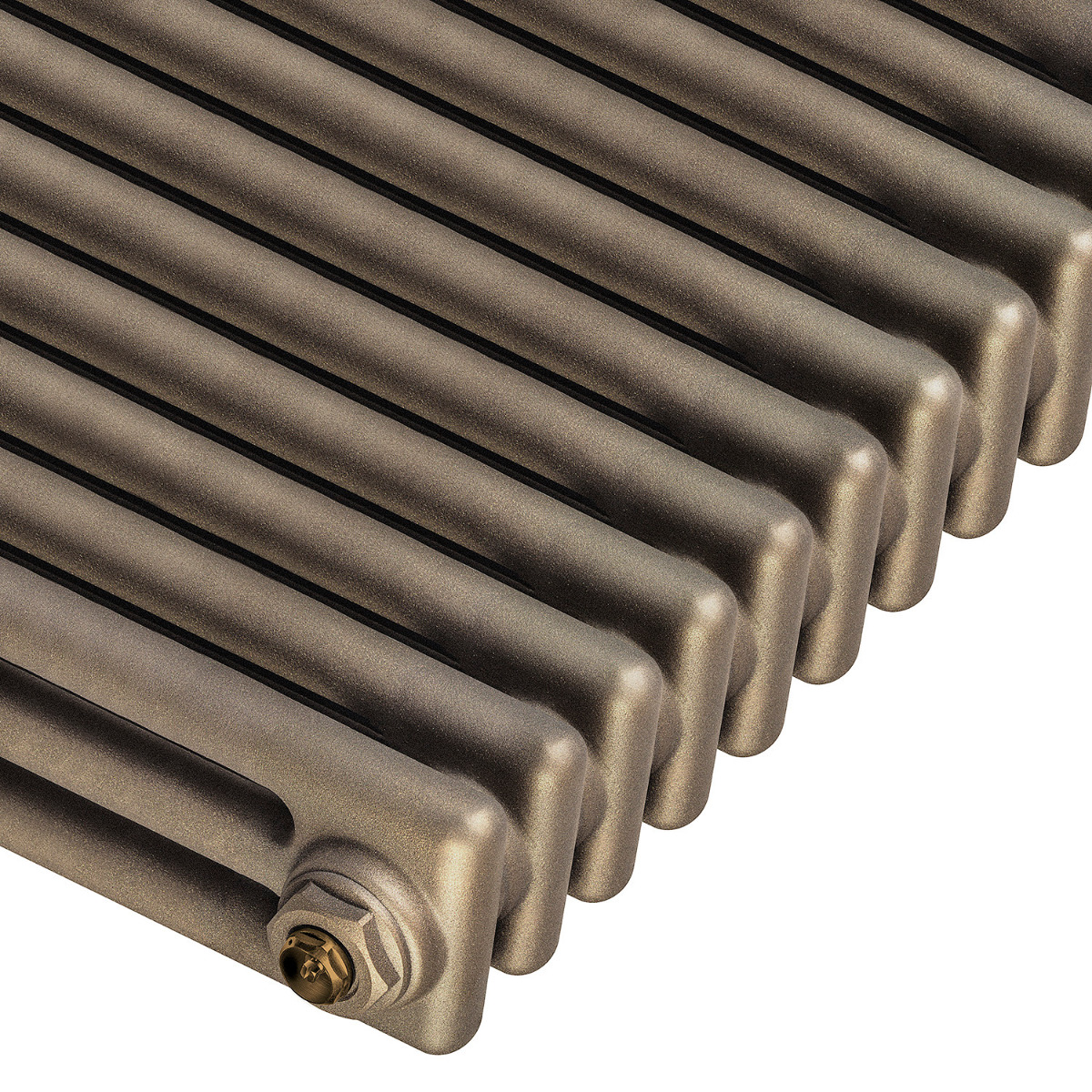 1500 x 560mm Antique Brass Vertical Traditional 3 Column Radiator