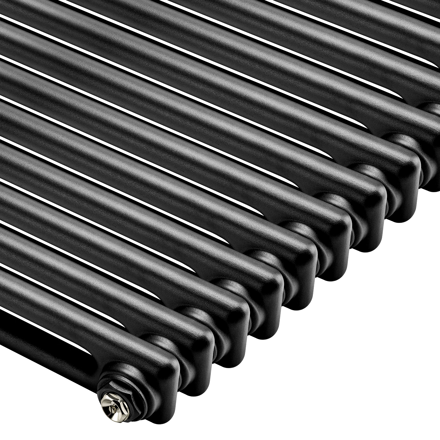600 x 249mm Black Horizontal Traditional 2 Column Radiator