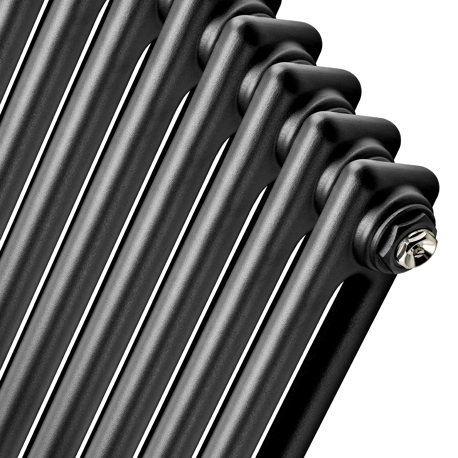 600 x 249mm Black Horizontal Traditional 2 Column Radiator