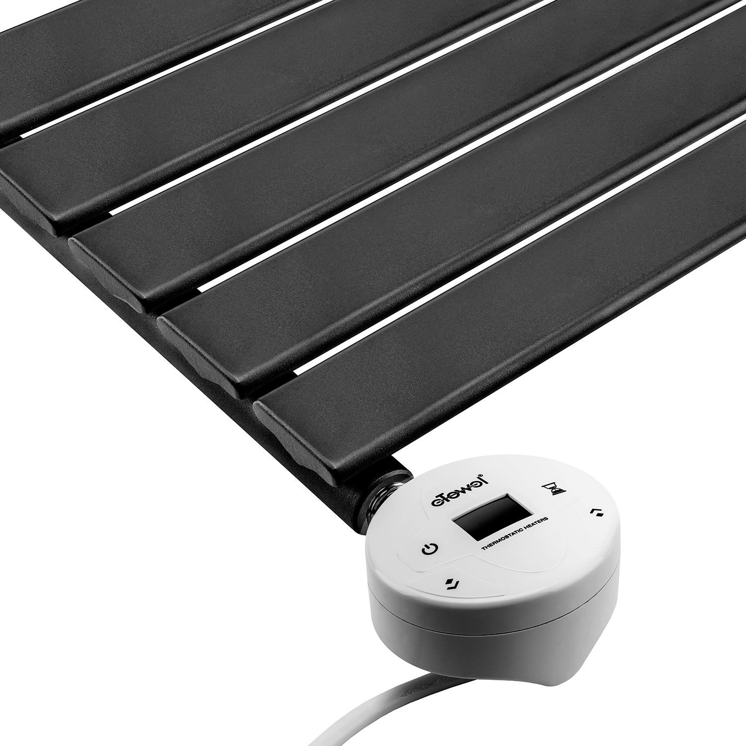400 x 630mm Electric Black Single Flat Panel Horizontal Radiator