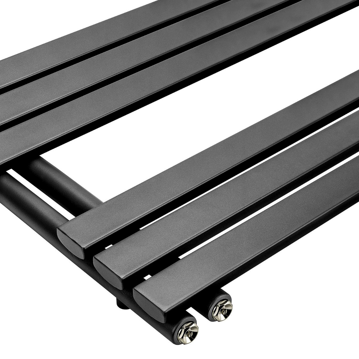 850 x 500mm Black Flat Panel Bathroom Towel Radiator