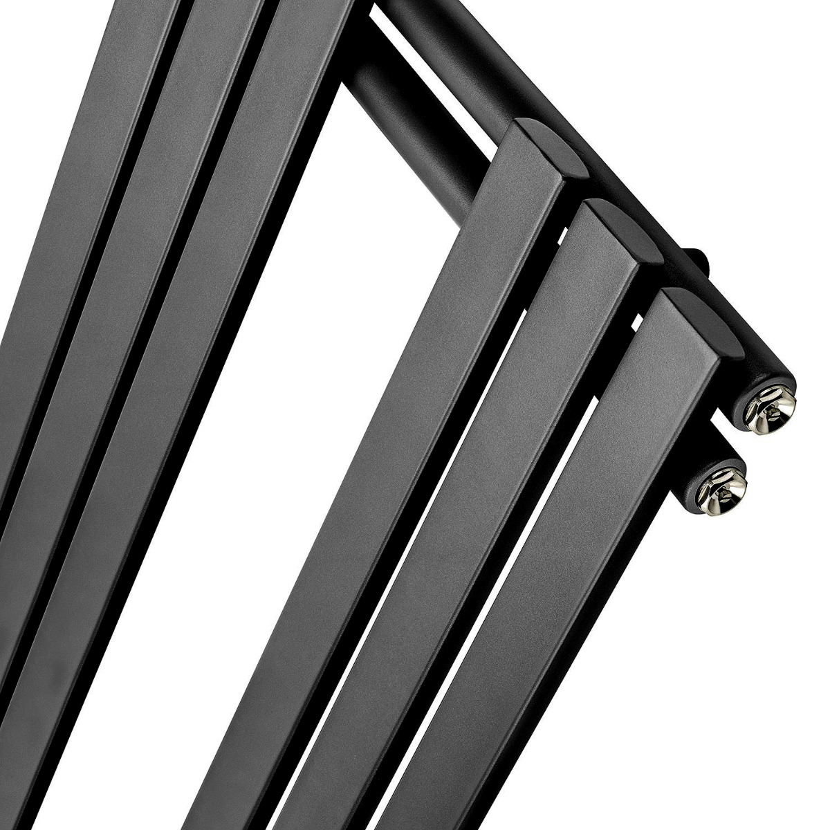 850 x 500mm Black Flat Panel Bathroom Towel Radiator
