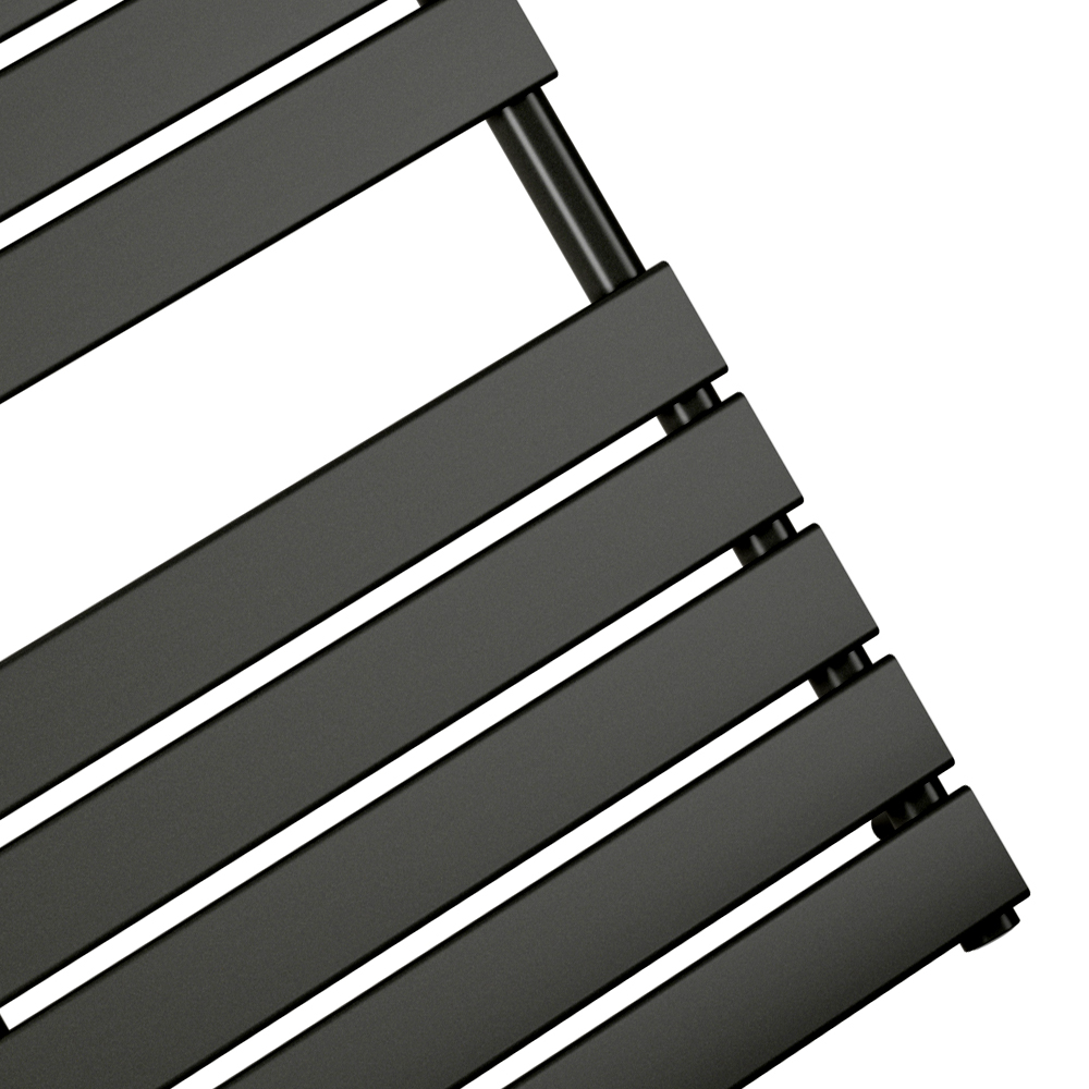 800 x 450mm Black Heated Towel Rail, Bathroom Radiator