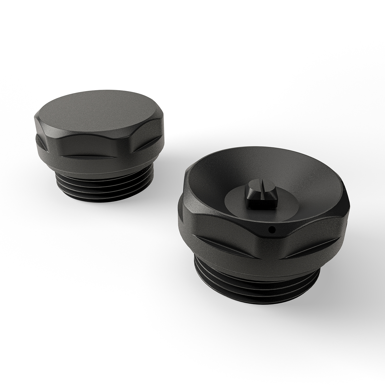 1/2" Black Radiator Bleed Valve & Blanking Plug Set