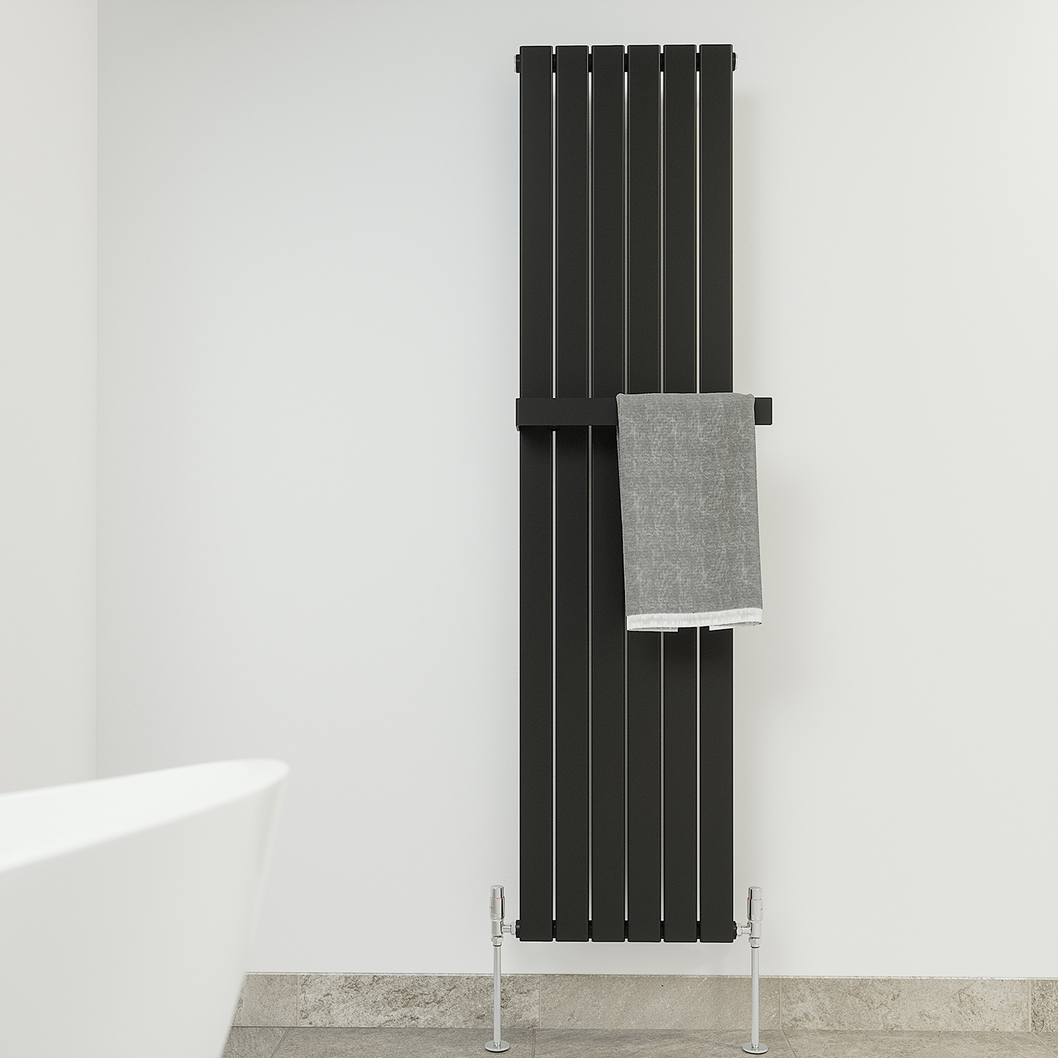 Black Towel Holder For Designer Radiators