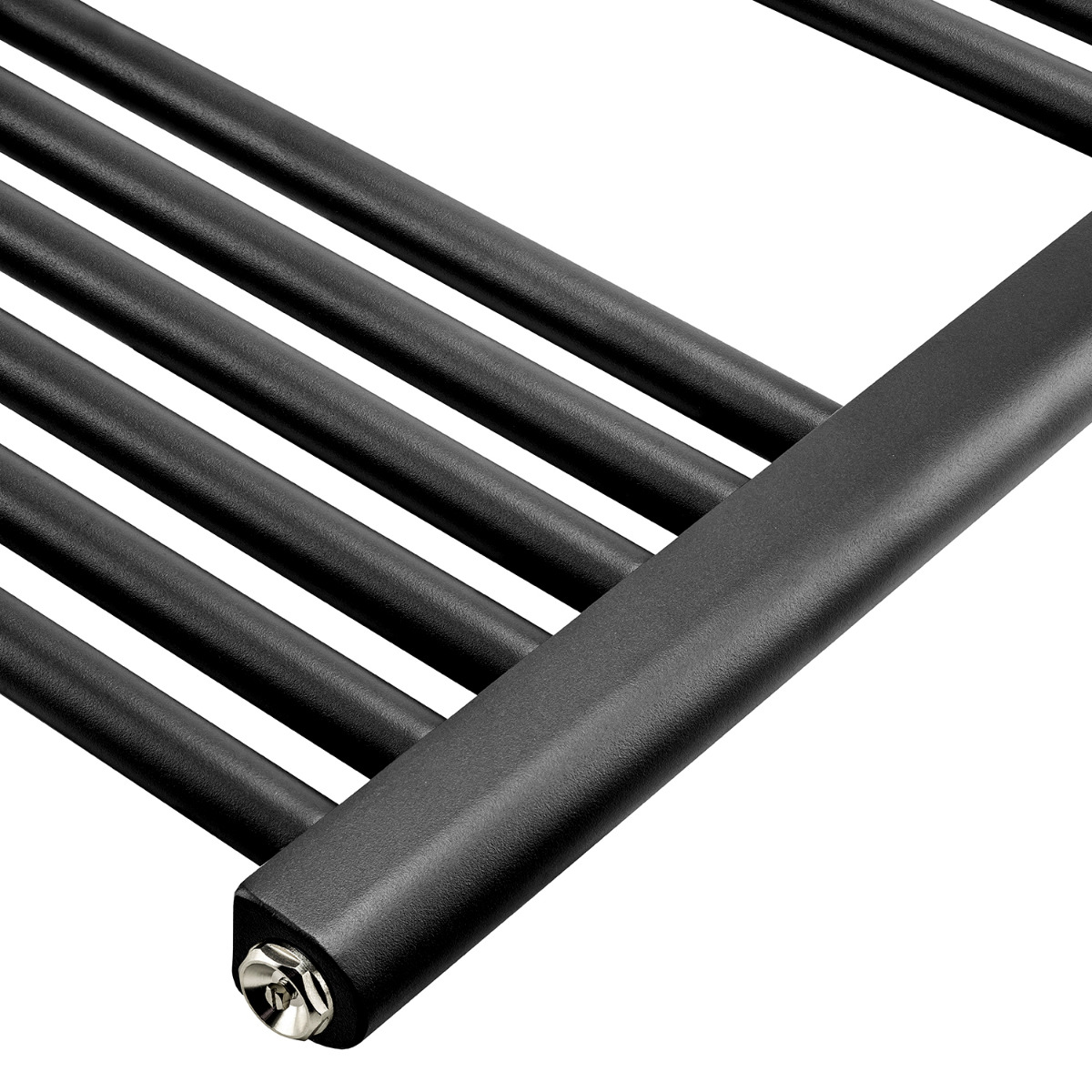 1200 x 500mm Straight Black Heated Towel Rail