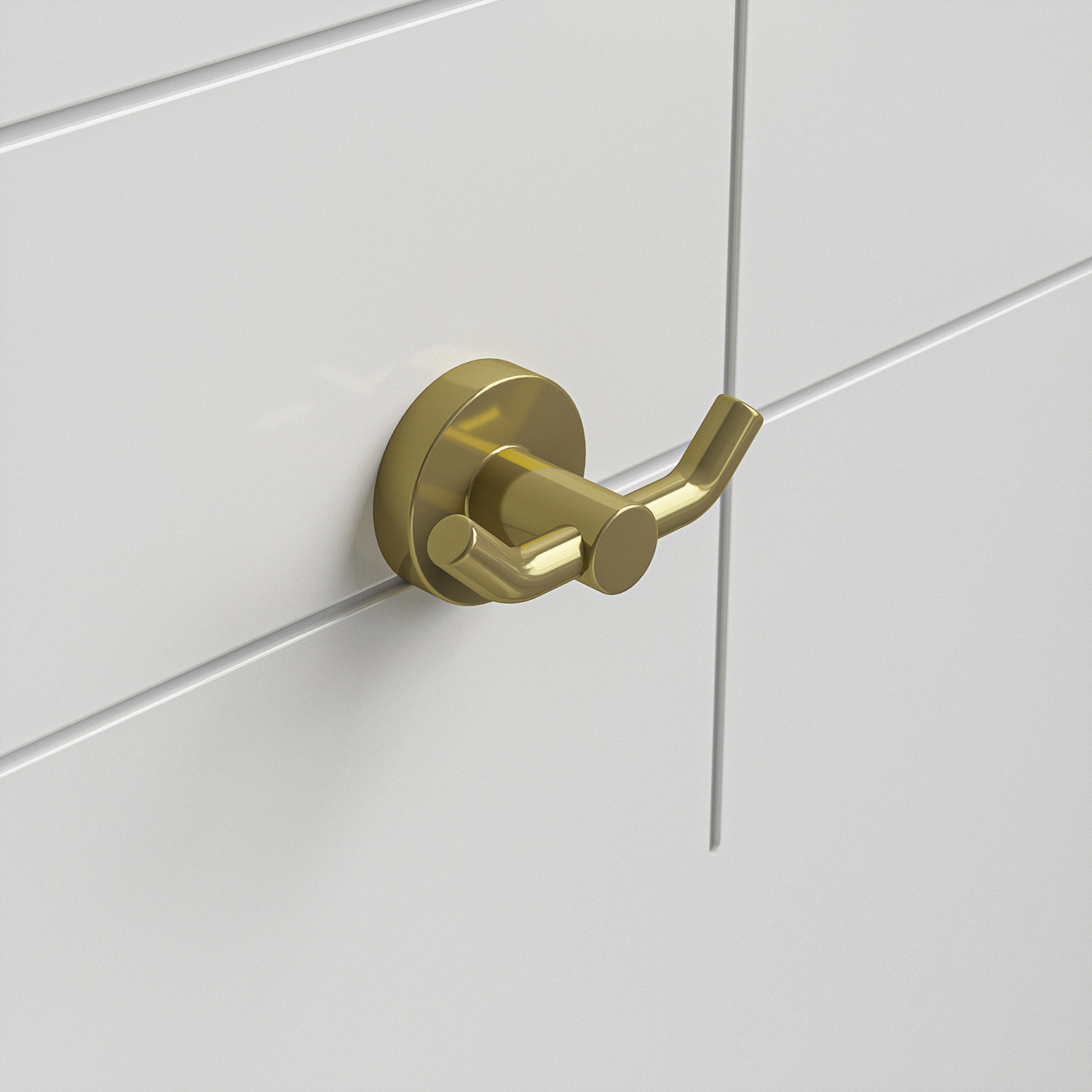 Modern Brushed Brass Towel / Dressing Gown Holder, Round Design
