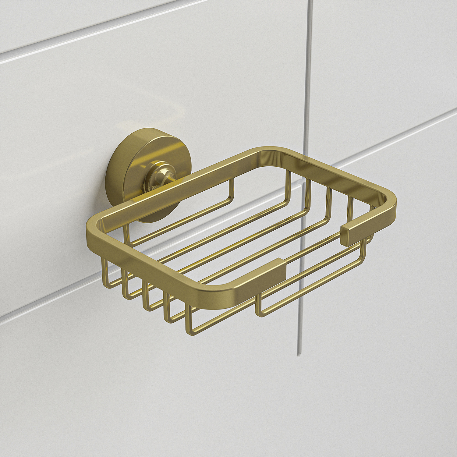 Modern Brushed Brass Soap Basket / Holder