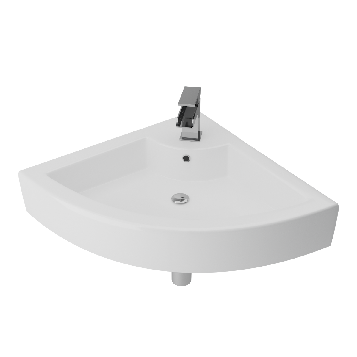 Carezza Curved Wall Hung Corner Basin
