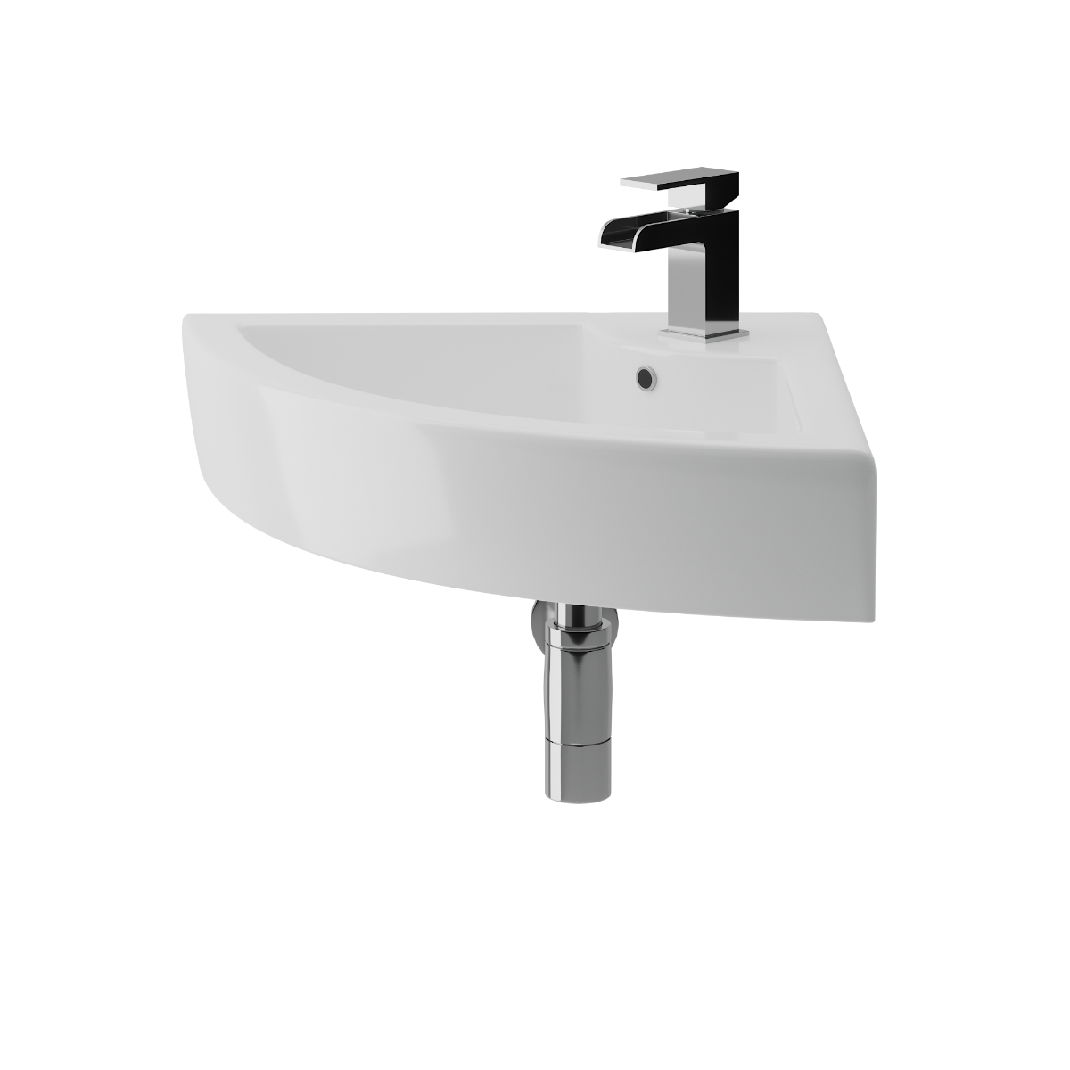 Carezza Curved Wall Hung Corner Basin