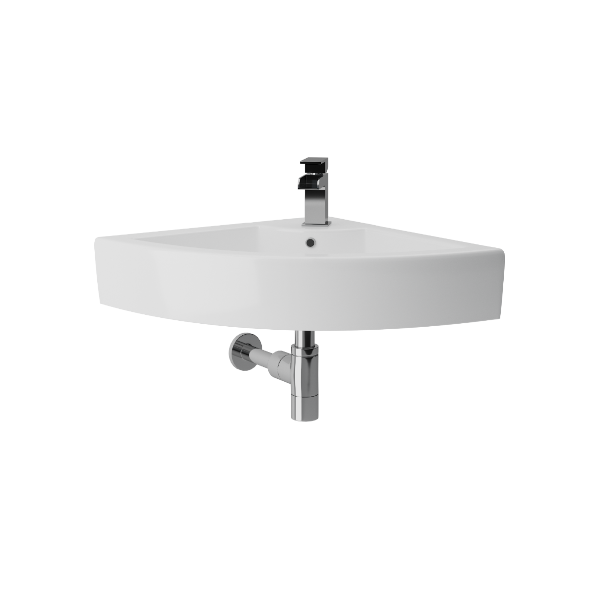 Carezza Curved Wall Hung Corner Basin