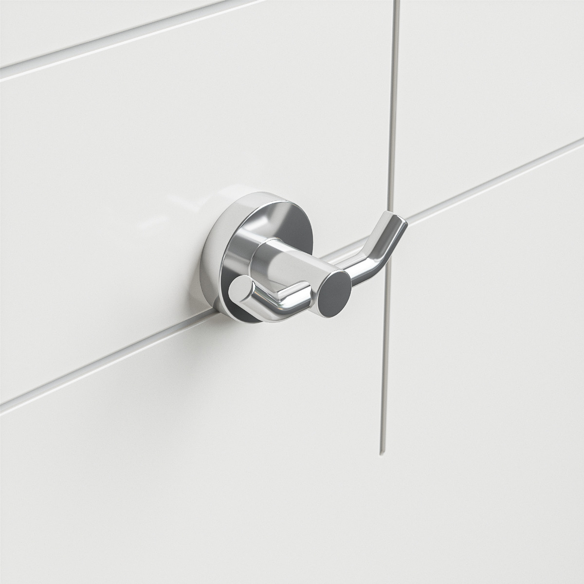 Modern Chrome Towel / Dressing Gown Holder, Round Design