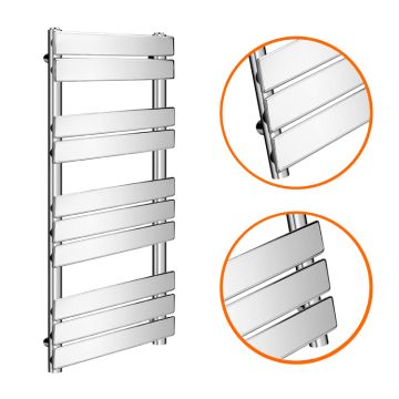 1000 x 600mm Flat Panel Chrome Ladder Towel Radiator