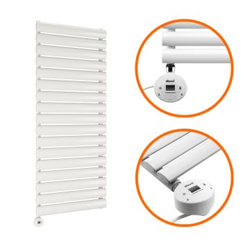 1003 x 400mm Electric White Single Oval Panel Vertical Radiator