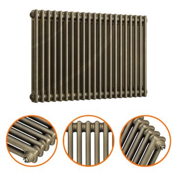 600 x 1013mm Antique Brass Horizontal Traditional 2 Column Radiator