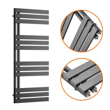 1180 x 500mm Anthracite Flat Panel Bathroom Towel Radiator