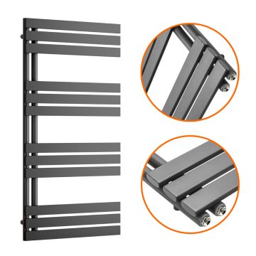 1180 x 600mm Anthracite Flat Panel Bathroom Towel Radiator