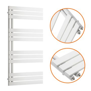 1180 x 600mm White Flat Panel Bathroom Towel Radiator