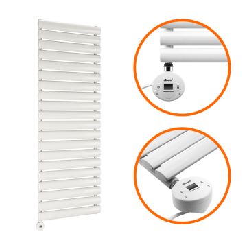 1180 x 400mm Electric White Single Oval Panel Vertical Radiator