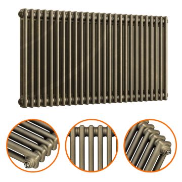 600 x 1193mm Antique Brass Horizontal Traditional 2 Column Radiator