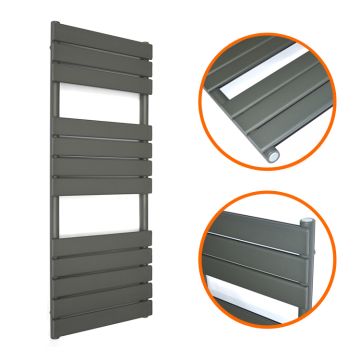 1200 x 450mm Anthracite Heated Towel Rail, Bathroom Radiator