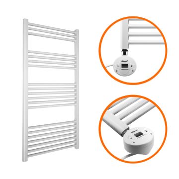 1200 x 500mm Electric White Heated Towel Rail