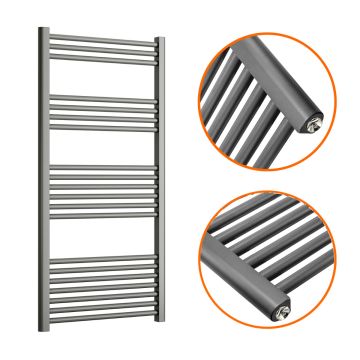 1200 x 500mm Straight Anthracite Heated Towel Rail