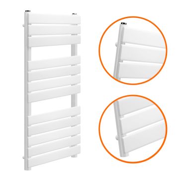 1200 x 600mm White Heated Towel Rail, Bathroom Radiator