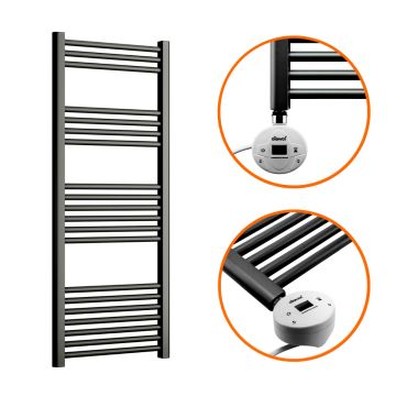 1200 x 500mm Electric Black Heated Towel Rail