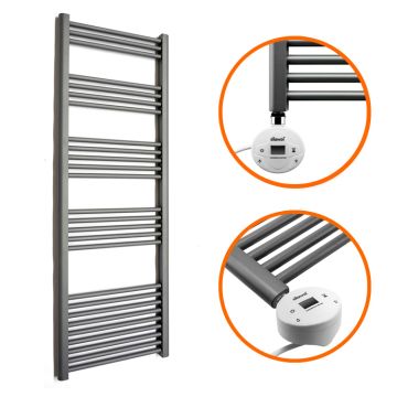 1600 x 400mm Electric Anthracite Heated Towel Rail