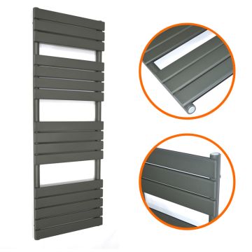 1600 x 450mm Anthracite Heated Towel Rail, Bathroom Radiator