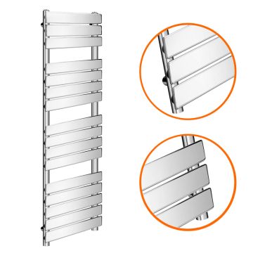 1600 x 450mm Flat Panel Chrome Ladder Towel Radiator