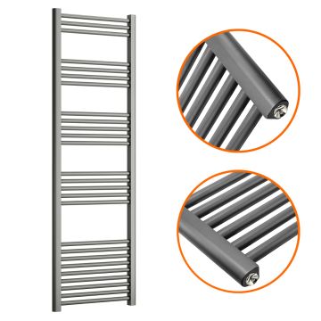 1600 x 500mm Straight Anthracite Heated Towel Rail