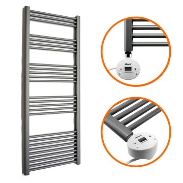 1600 x 500mm Electric Anthracite Heated Towel Rail