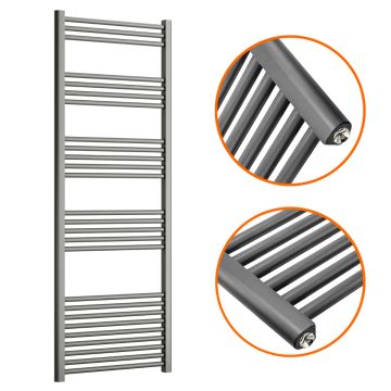 1600 x 600mm Straight Anthracite Heated Towel Rail