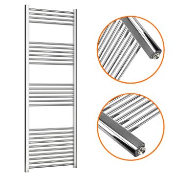 1600 x 600mm Straight Chrome Heated Towel Rail