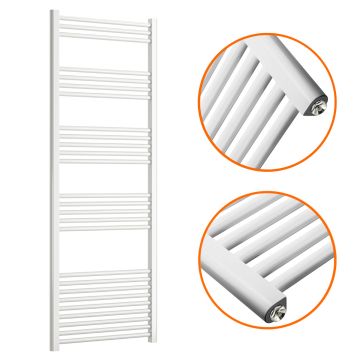 1600 x 600mm Straight White Heated Towel Rail