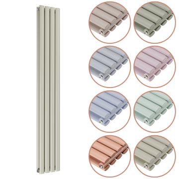 1600 x 236mm 'Pick A Pastel' Double Oval Tube Vertical Radiator