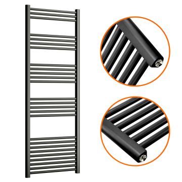 1600 x 400mm Straight Black Heated Towel Rail