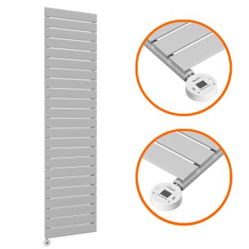 1610 x 400mm Electric Feather Grey Single Flat Panel Vertical Radiator