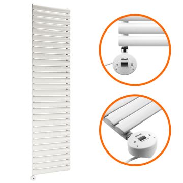 1652mm x 400mm Electric White Single Oval Panel Vertical Radiator