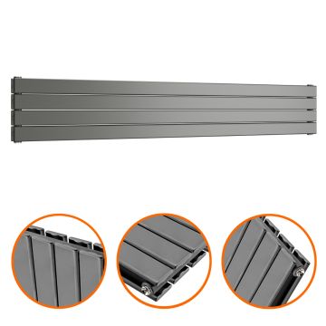 280mm x 1780mm Anthracite Double Flat Panel Horizontal / Landscape Radiator