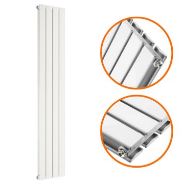 1600 x 280mm White Double Flat Panel Vertical Radiator 