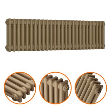 300 x 1193mm Antique Brass Horizontal Traditional 2 Column Radiator