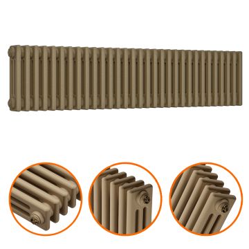 300 x 1508mm Antique Brass Horizontal Traditional 3 Column Radiator