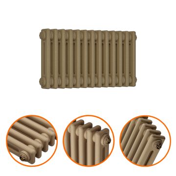 300 x 608mm Antique Brass Horizontal Traditional 2 Column Radiator