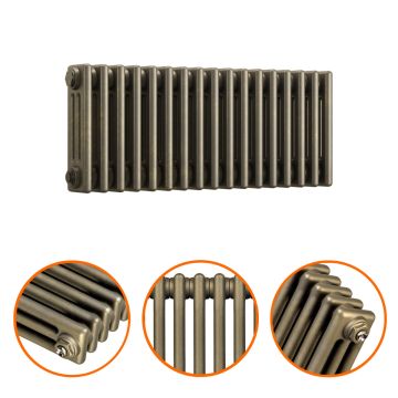 300 x 788mm Antique Brass Horizontal Traditional 3 Column Radiator