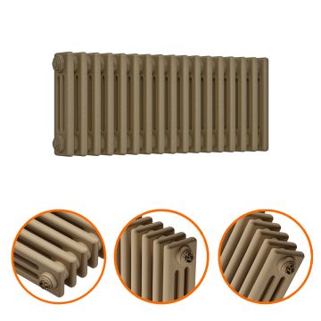 300 x 788mm Antique Brass Horizontal Traditional 3 Column Radiator