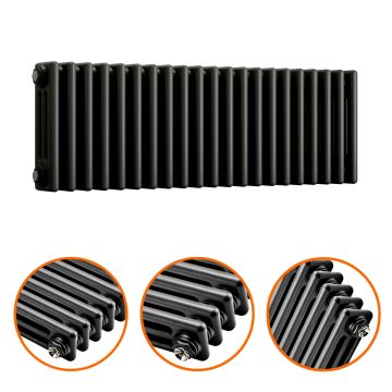 300 x 1013mm Black Horizontal Traditional 3 Column Radiator